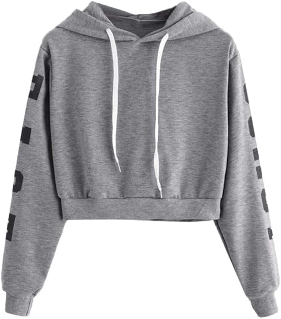 Amazon Aliciga 女は可愛いだけじゃない トレーナー パーカー レディース 長袖 英字 プリント フード付き プルオーバー スポーツ カジュアル ストリート系 韓流風 ダンス ヒップホップ スウェット 韓国 人気 Xs グレー トレーナー パーカー 通販