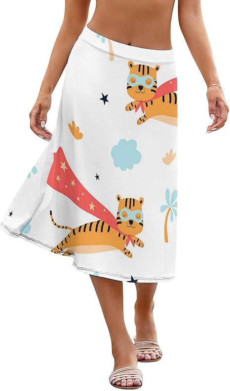 Amazon Co Jp スカート レディース 面白い 虎 動物柄 アニマル柄 ロングスカート フレアスカート 春 夏 ナロースカート タイトスカート プリーツスカート ストレートスカート マキシスカート 体型カバー 通勤 着痩せ 万能スカート 服 ファッション小物