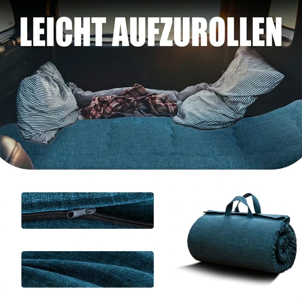 MAXYOYO Tragbare Faltbare Futon -Matratze, Hypoallergene Stoff- Und Speicherschaummatratzenpads Mit Griff Und ReißVerschluss FüR GäStewagen Im Freien Im Freien Im Freien (Preußischblau, 71x190 cm)