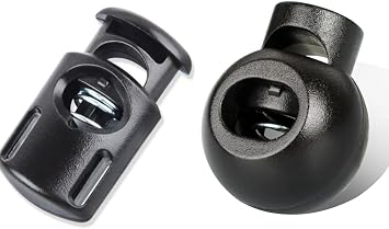 DYZD Plastic Cord Locks End Spring Stop Toggle Stoppers Bundle Single Hole Cord Lock Plastic Spring Toggle Stopper Cord Rope End