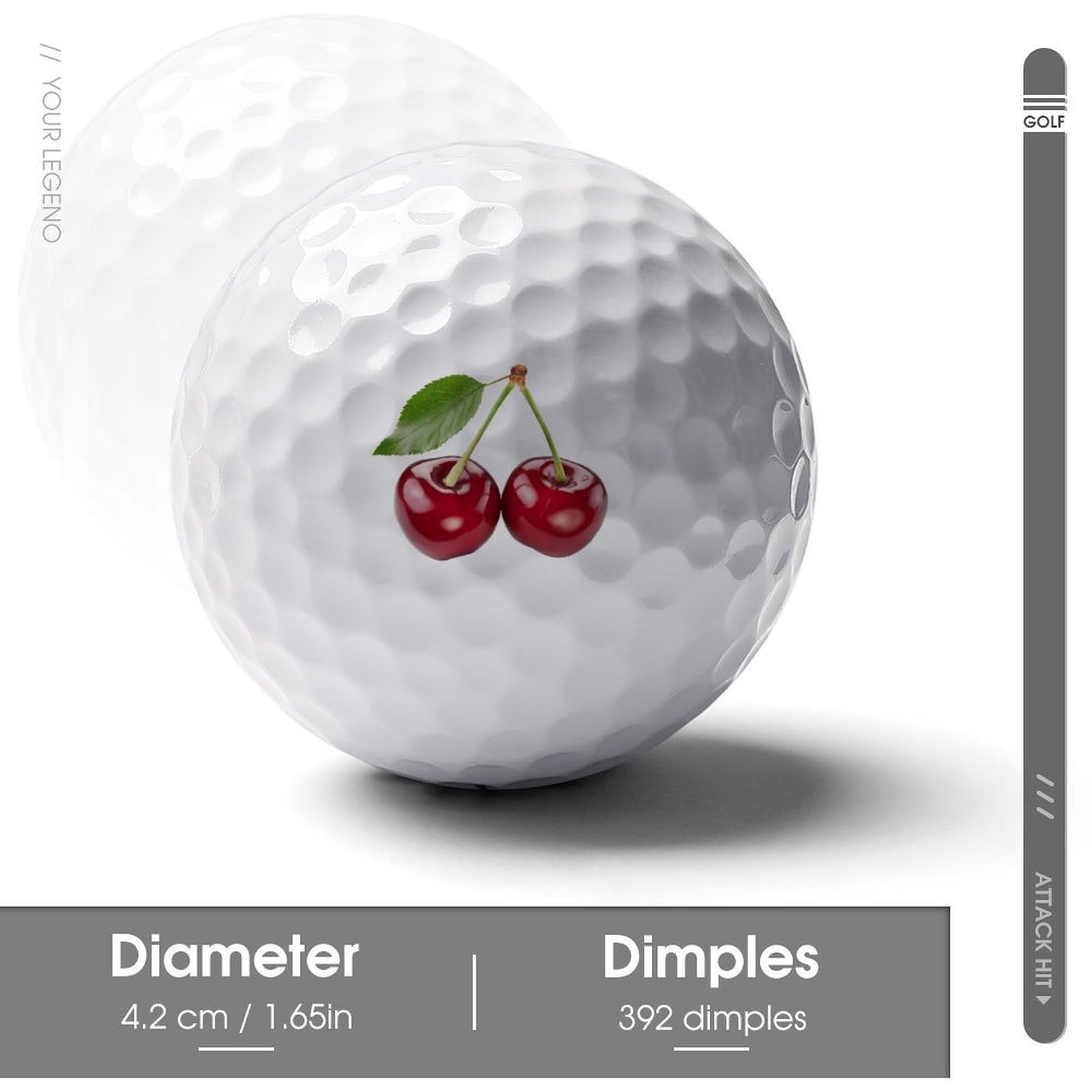Cherry Logo Golf Balls Personalized Ball Custom for Men Women Boyfriend Husband