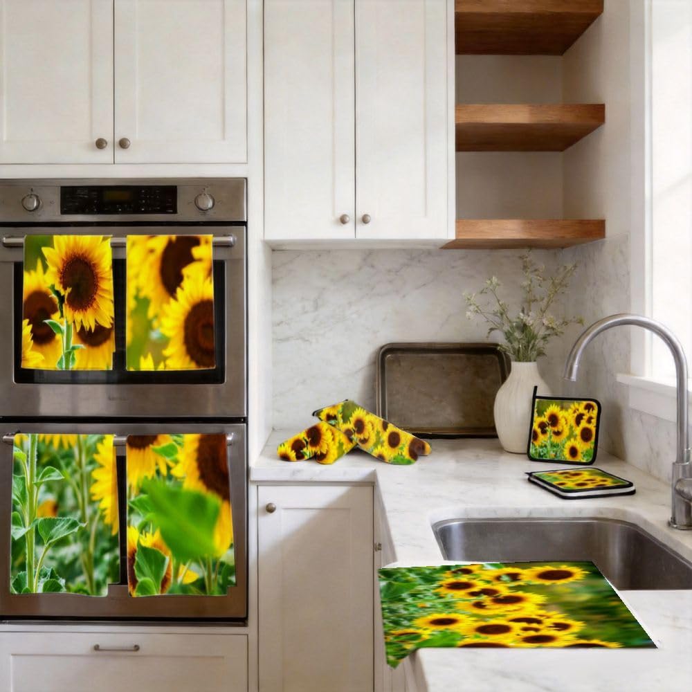 9PCS Bellissimi Girasoli1 Cucina Decor e Accessori Set