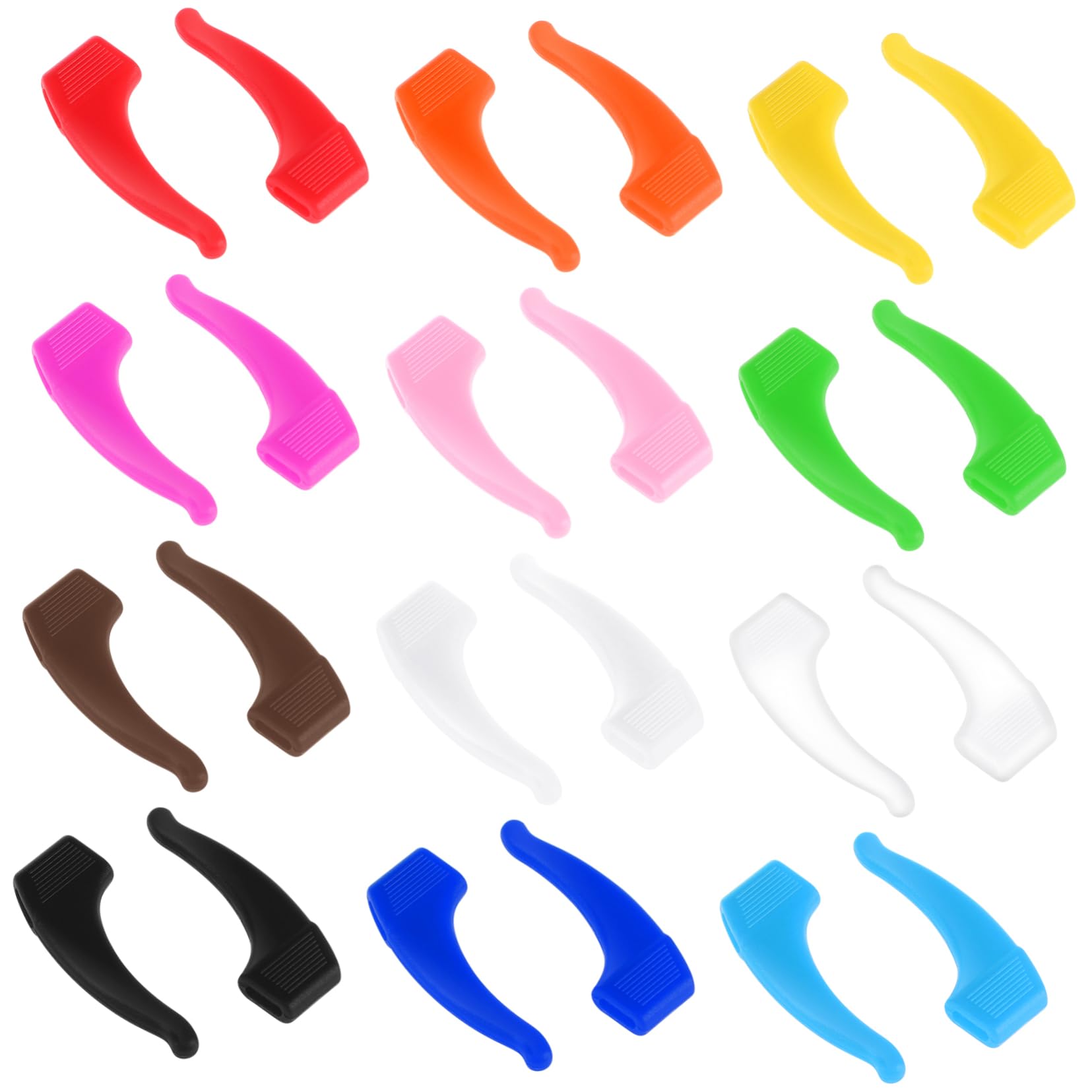 Uonlytech 12 paires Coussinet Antidérapant Silicone pour Lunettes Accessoires de Monture pour Maintien Sûr et Confortable Couleurs