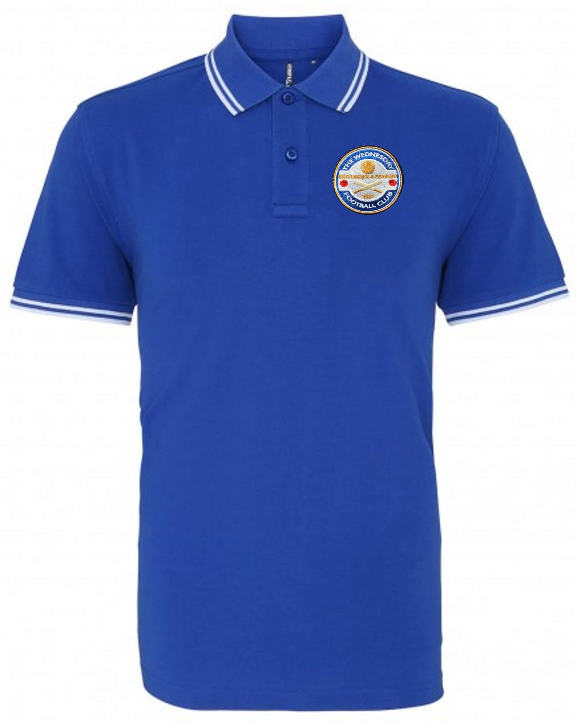 Old School Football Unisex Royal/White The Wednesday Football Club Retro Football Iconic Polo Embroidered Logo