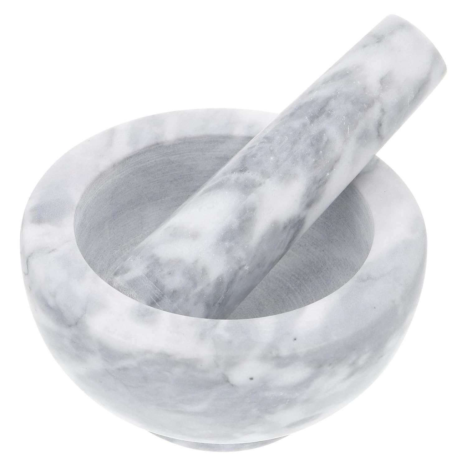SAFIGLE Marble Garlic Masher and Pestle Set Small Capacity Stone Mortar for Garlic Mashing and Pill Kitchen Gadget for Spice Crushing and