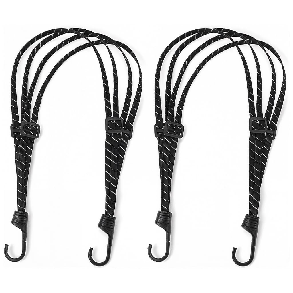 STHIRA® 2 Piece Heavy Duty Bungee Cord with Hook Motorcycle Frame Luggage Strap 90cm Bicycle Elastic