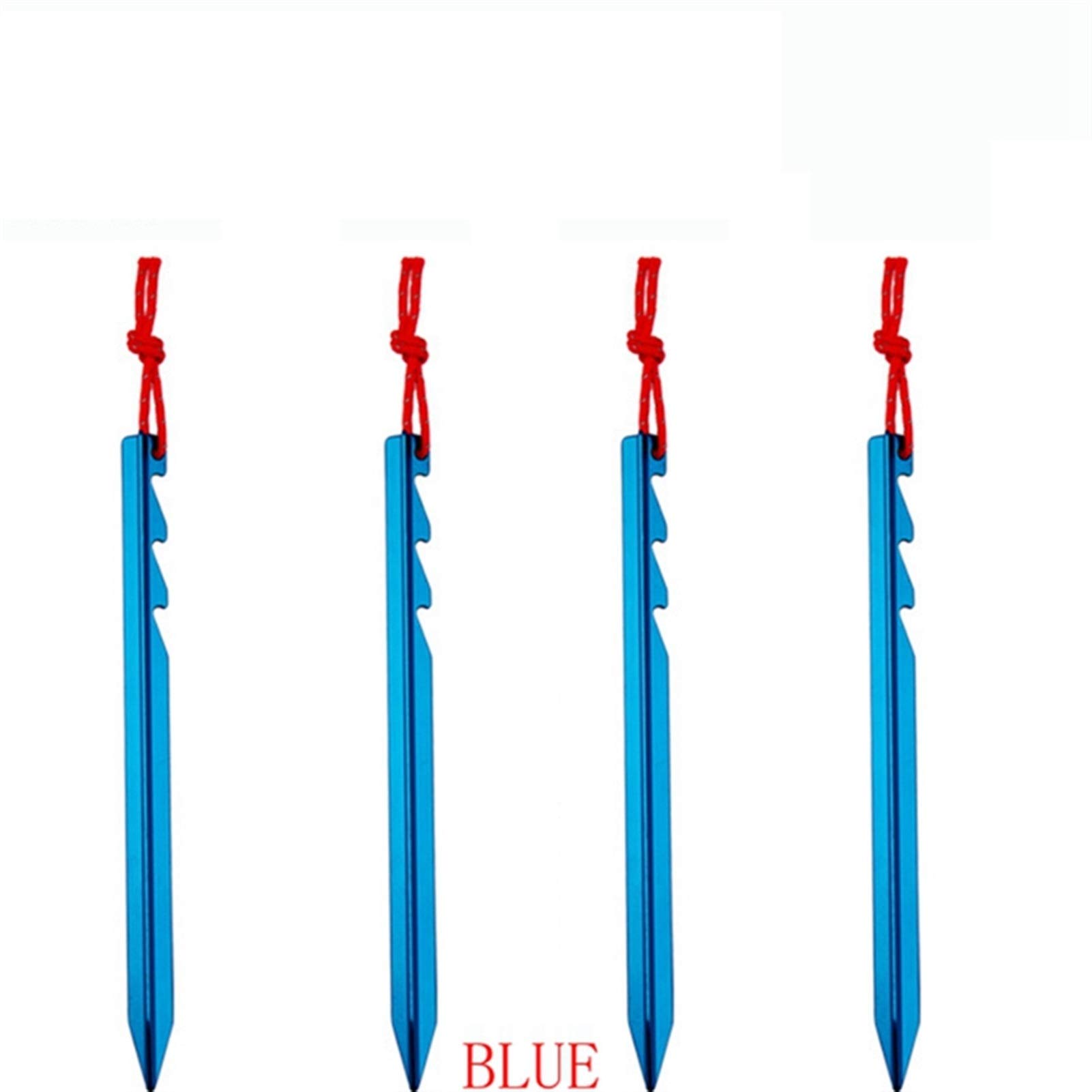 Robuste et Durable 8Pc Professionnel 18cm Piquet de Tente Réglable Clou en Alliage d'Aluminium Pieu Corde Camping Équipement Tente Accessoires pour Jardinage Randonnée (Bleu)