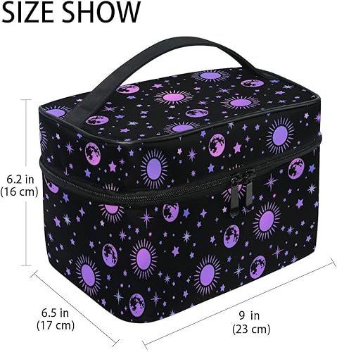 Miniatura 7 de Bolsa de maquillaje, bolsa organizadora de maquillaje de viaje con estampado de leopardo rosa, neceser para niñas, mujeres y mujeres, Dinosaurio 107