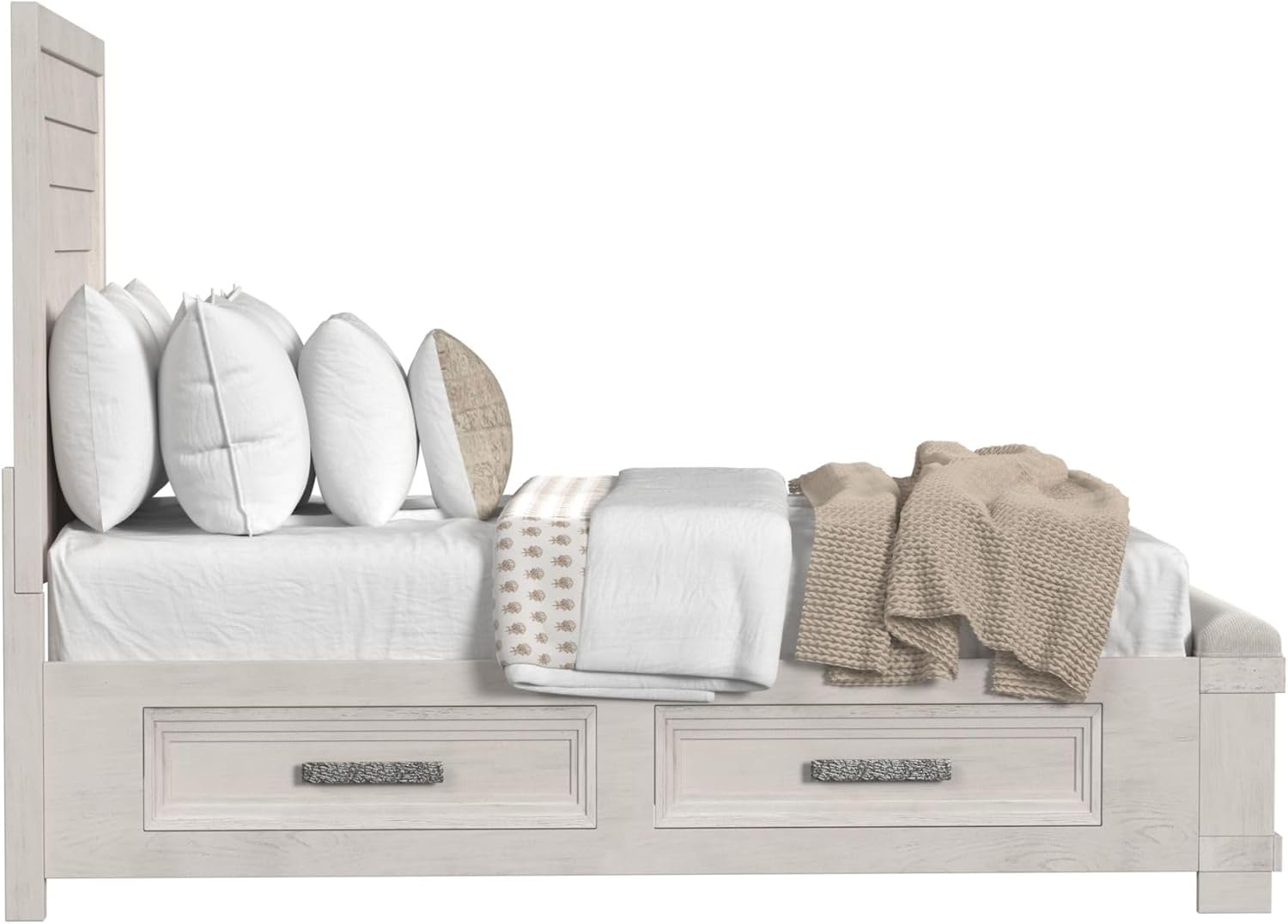 Picket House Furnishings Rhiannon King Storage Bed in Antique White
