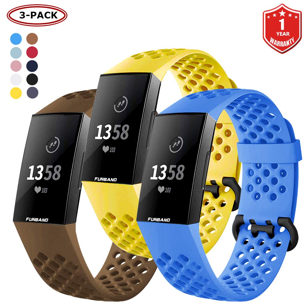 FunBand Fitbit Charge 3/Charge 4 Correa, Edición Especial Soft Silicona Deportes Recambio de Pulseras Ajustable Reemplazo Accesorios para Reloj Fitbit Charge 3/Charge 4 — view 9