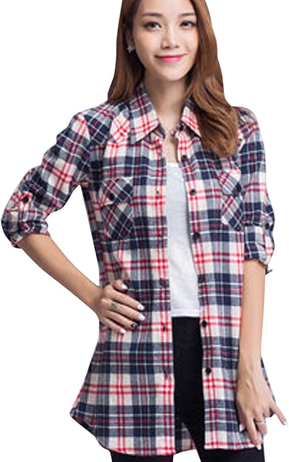 Amazon 品 チェックシャツ レディース ギンガムチェックシャツ 赤チェックシャツ 赤 チェック シャツ タータンチェック 長袖 カジュアル シャツ ブラウス 通販 Amazon 品 チェックシャツ レディース ギンガムチェックシャツ 赤チェックシャツ 赤 チェック シャツ タータンチェック 長袖 カジュアル シャツ ブラウス 通販