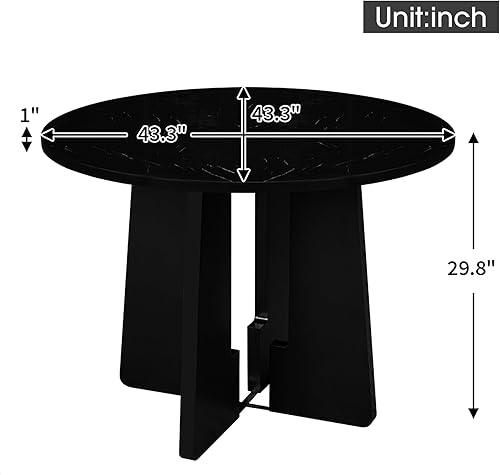 Miniatura 2 de Round Dining Table for 4, Modern Kitchen Dining Table, 43 Inch Round Dining Table for Kitchen Living Room