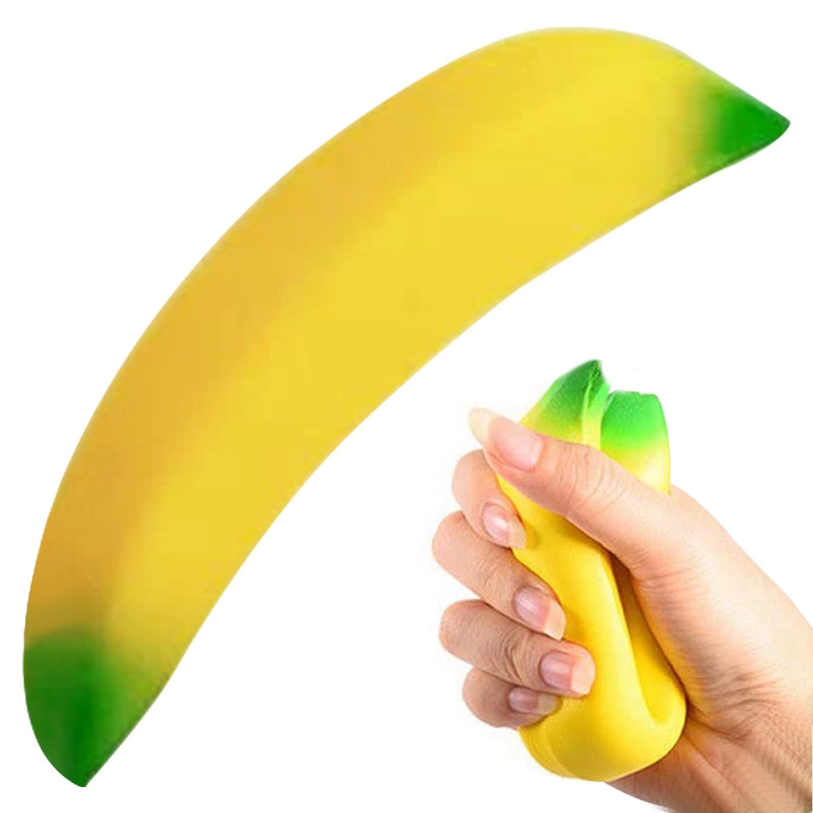 Banana Fruit Squishy Ornaments,Soft Mystery Squishy Stress Relief Squeeze Sensory Fruit Ornament for Adults,Anti‑Anxiety Hand Dumpling for Home,Novelty Office Decor & Relaxation Tool