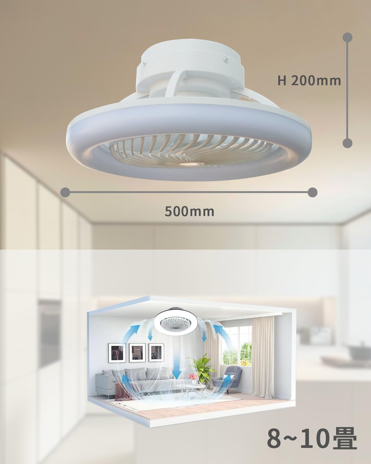 Amazon.co.jp: Jeavdarn 自動スイングモデル シーリングファン