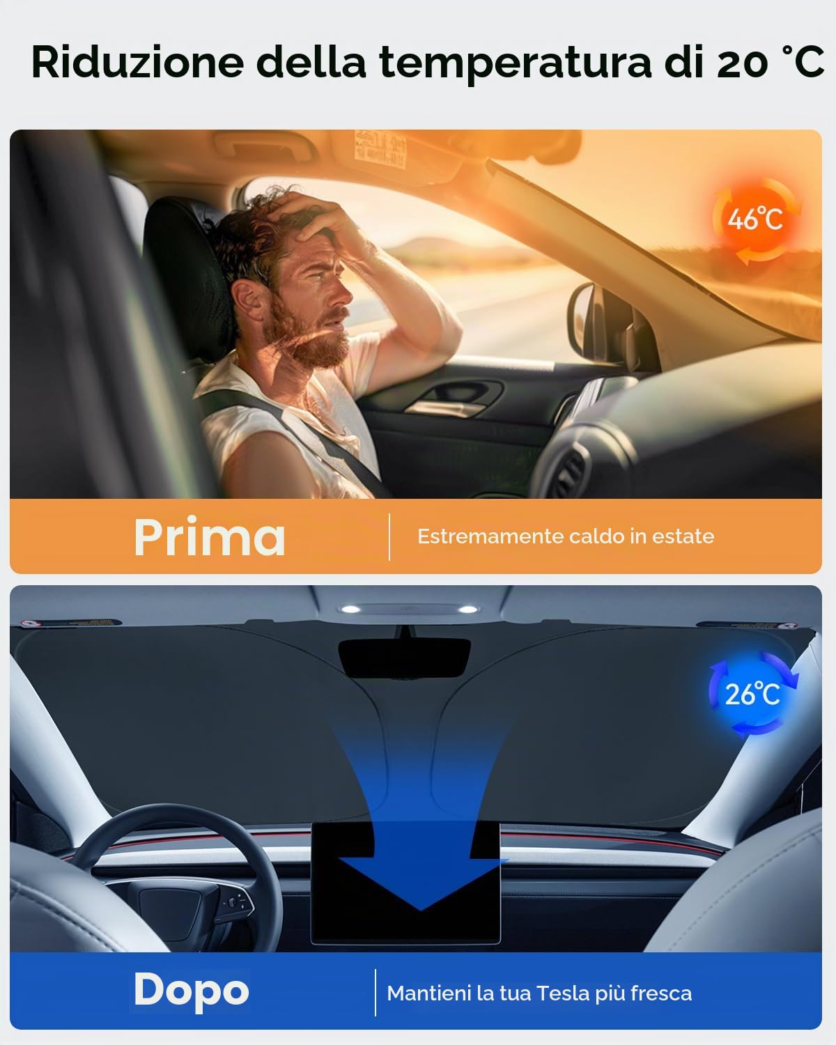 Protezione solare per auto, 8 pezzi per Tesla Model Y 2025-2026, design Juniper per parabrezza, finestrini laterali posteriori, set completo, tende per la privacy da campeggio, protezione UV