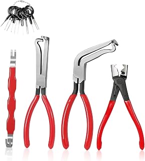 5 Pieces Electrical Disconnect Pliers Set, Automotive Connector Removal Tool for Cars & Trucks, Terminal Pin Extractor, Hose Clamp Pliers, Dual-Head Separator