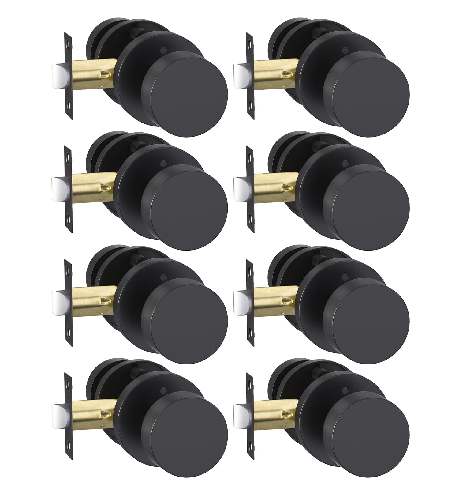 Goldenwarm Matte Black Door Knobs - 6 Pack -12