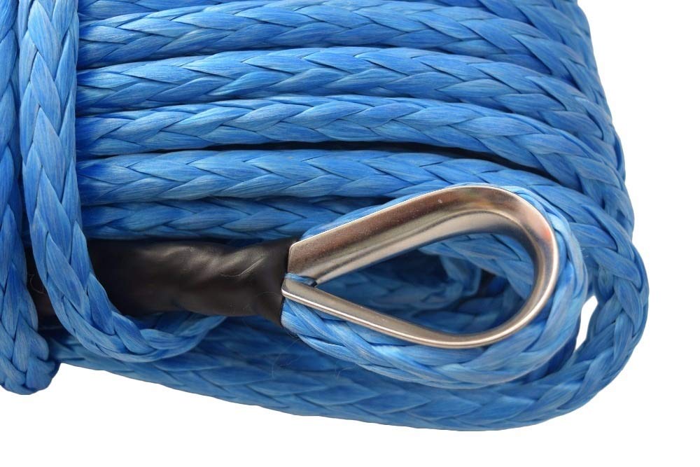 Syntetyczna lina wyciągarki, Blue 14mm * 45 M Liny Wciągarki syntetycznej, kabel Wciągarki ATV do wciągarki elektrycznej, liny plazmowe do części samochodowych do pojazdów terenowych 4WD ATV UTV