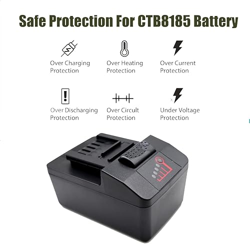 Miniatura 4 de 2 baterías de 4.0Ah CTB8185 18V 4Ah 4000mAh Reemplazo para herramientas eléctricas CTB8185 CTB7185 CTB8187 CT8850