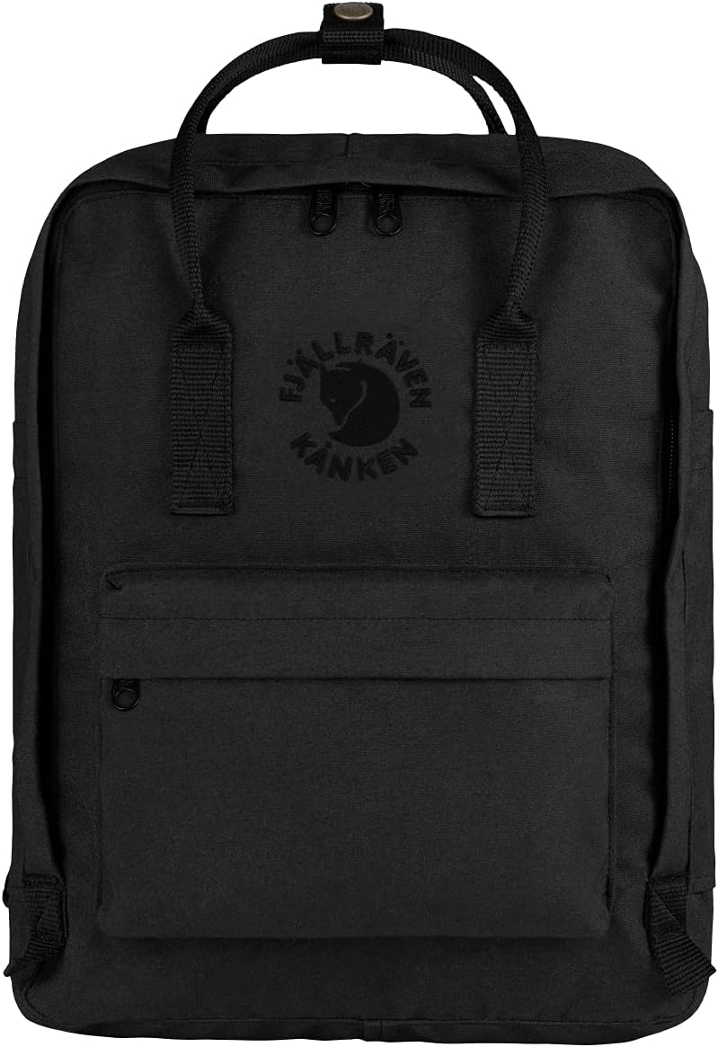 Fjällräven Unisex Adult Re-kånken Backpack, Black, 27x38x13