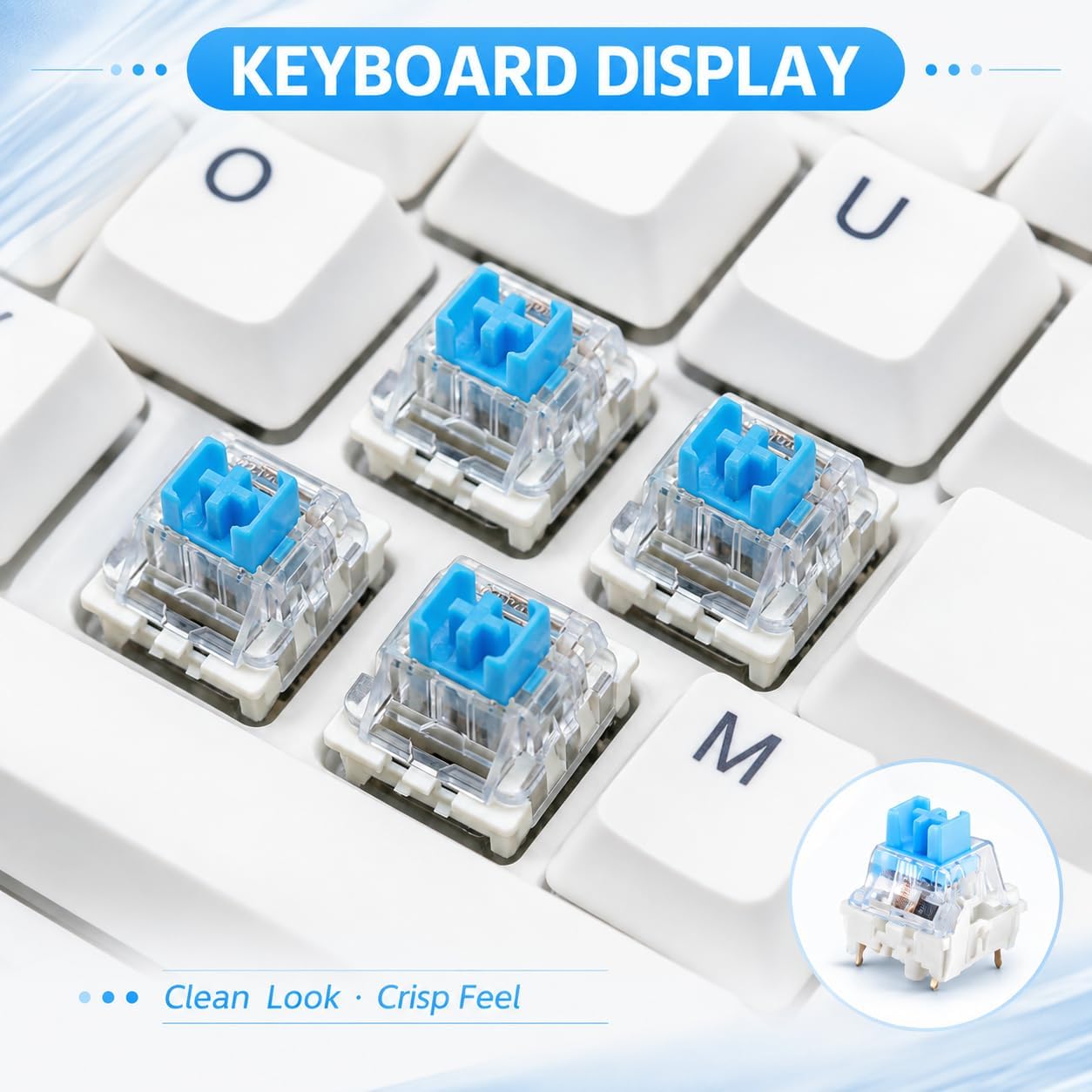 104 Pcs Mechanical Keyboard Switches for Full Size Keyboards, 3-Pin Replacement Kit Includes Keycap Puller, Soft-Bristle Cleaning Brush and Storage Box - Professional Bundle