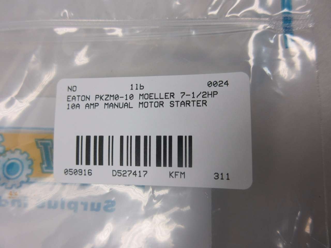 Eaton PKZM0-10 Moeller D527417 Moteur manuel 7-1/2 CV 10 A