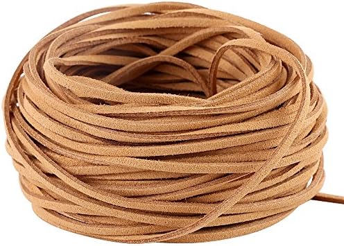 Navifoce Genuine Flat Suede Leather Cord Lace Beading Craft Thread String, 0.3mm, 20 Meter Spool (Brown) Navifoce Genuine Flat Suede Leather Cord Lace Beading Craft Thread String, 0.3mm, 20 Meter Spool (Brown)