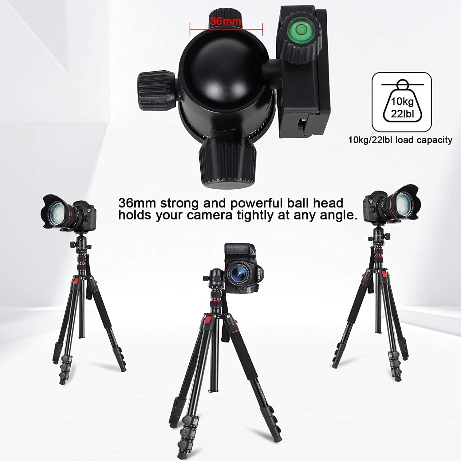 ZOEGATE 79'' Tripod, Camera Tripod for DSLR, 200cm DSLR Tripod Compact Aluminum Lightweight Tripod with 360 Degree Ball Head and 10kgs Load for Travel and Work : Electronics