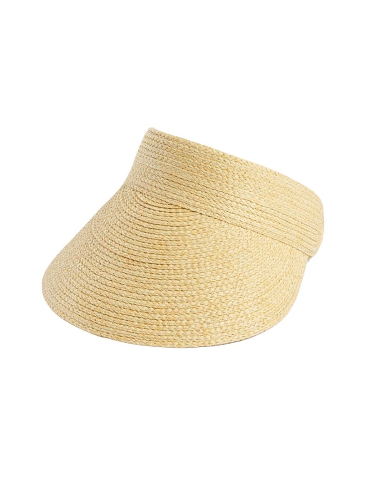 Sombrero de paja plegable para mujer, ala ancha ajustable para protección UV y viajes