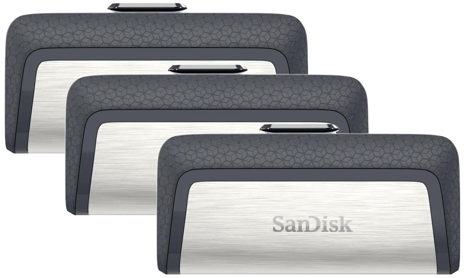 SanDisk 64GB Ultra Dual Drive USB Type-C - USB-C, USB 3.1 - SDDDC2-064G-G46, Grey/Silver (Pack of 3)