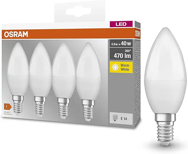 OSRAM E14 LED Vent Lamp, Warm White 2700K, 5.50W, A+ Efficiency