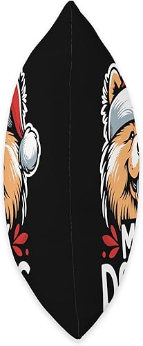 Miniatura 2 de Xmas Chow Chow Merry Gifts Christmas Merry Dogmas Chow Dog Santa Hat Xmas Throw Pillow, 16x16, Multicolor