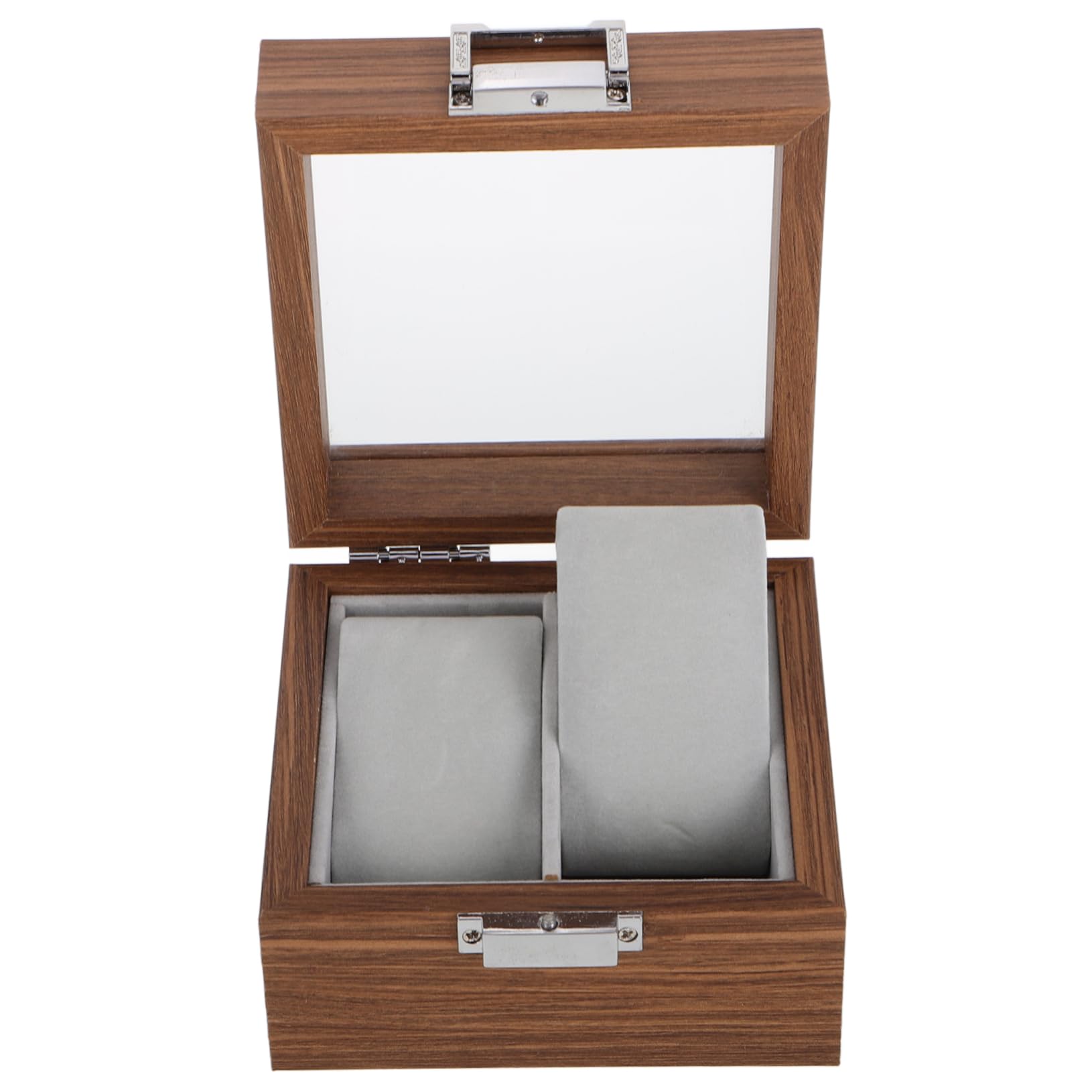 FRCOLOR Elegant Wooden Watch Box Compartment Jewelry Display Case for Home Travel Chic Storage for Watches Bracelets Necklaces Rings Classic Design Practical Use