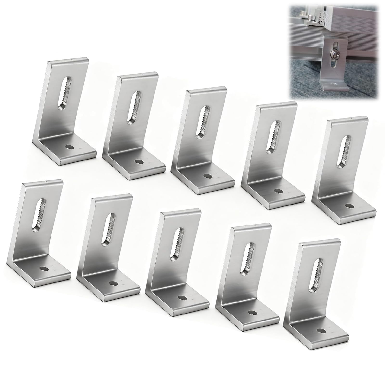 Support solaire en L en alliage d'aluminium robuste pour toiture photovoltaïque durable