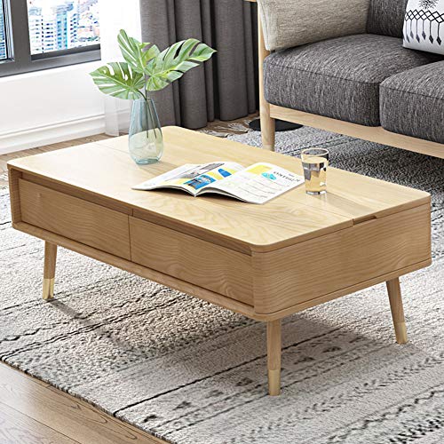 ZXMDP Mesa de Centro pequeña Salon elevable y Extensible menzzo Sofa Blanca Lack Brillo Palet Esquina lacada mesas Modernas desplegable elevables