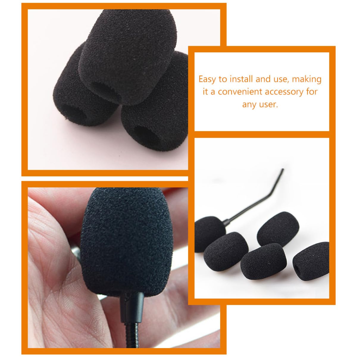 FOMIYES Bonnettes Micro en Mousse 50 Unités Housses de Protection pour Microphones Cravate Utilisation Professionnelle et Enregistrement Audio Noir