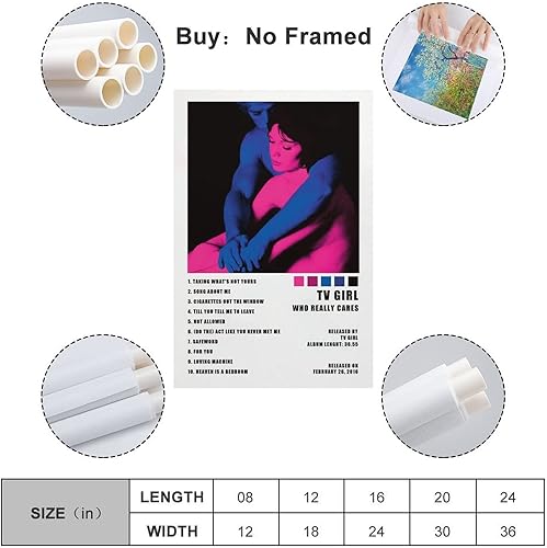 Miniatura 2 de Pósteres de Tv Girl Who Really Cares, pósteres de portada de álbum, póster de arte de pared y arte de pared, póster moderno de decoración de