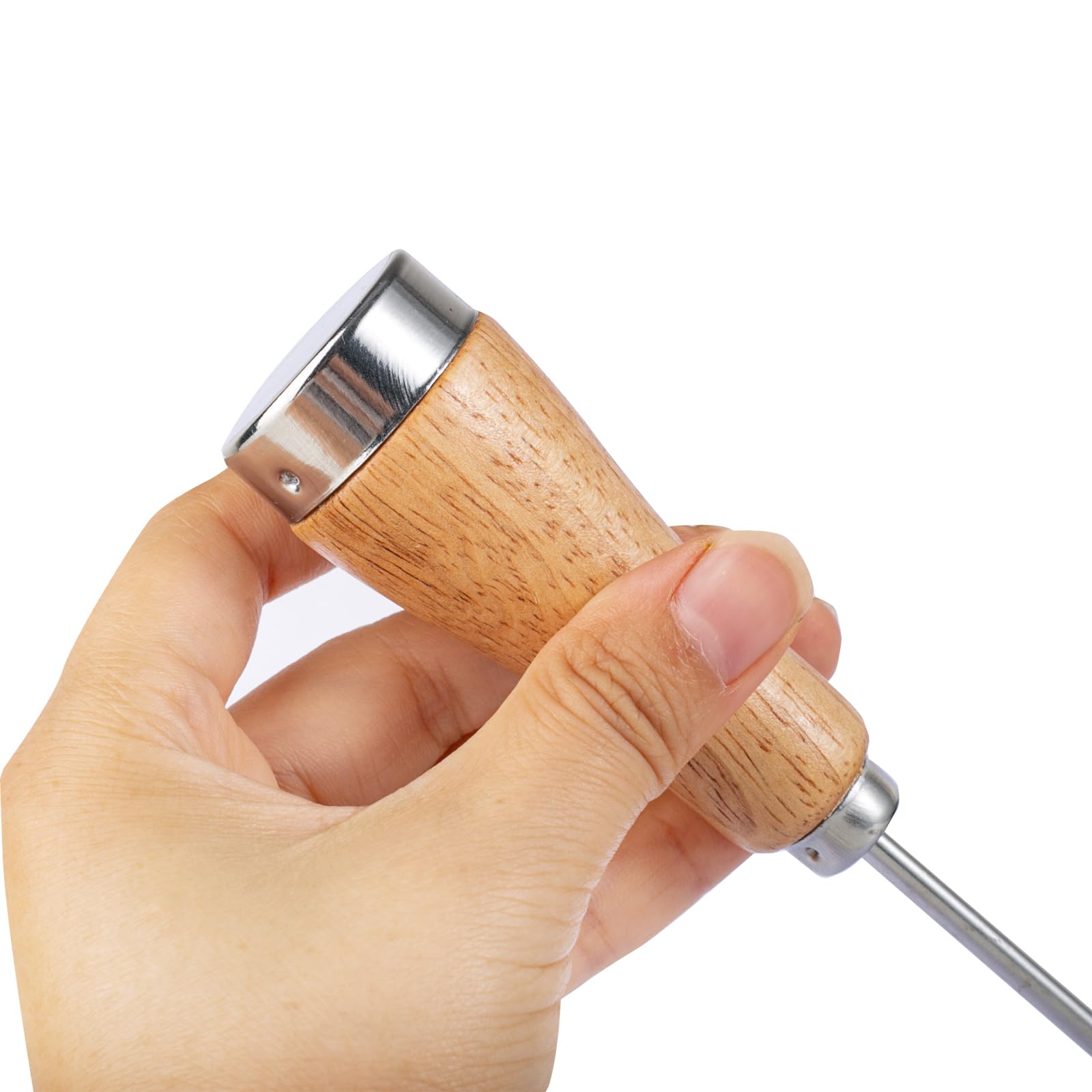 Piccone per ghiaccio con manico in legno, lama in acciaio inox per baristi scalpellatura ghiaccio, congelatore, rompighiaccio, confezione da 1
