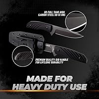 Vista 3 de OERLA OLK-D45 Cuchillo táctico de supervivencia con funda Kydex, cuchillo de acero de alto carbono D2 hoja fija para exteriores, mango G10, clip