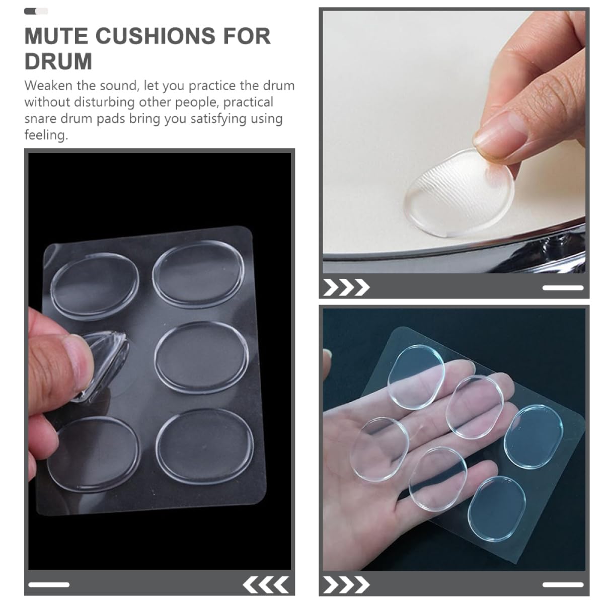 ibasenice 20fogli Silicone Drum Dampeners Silenziosi Per Batteria Adesivi Trasparenti Controllo Del Volume Per Pratiche Senza Disturbo Accessori Per Batteristi