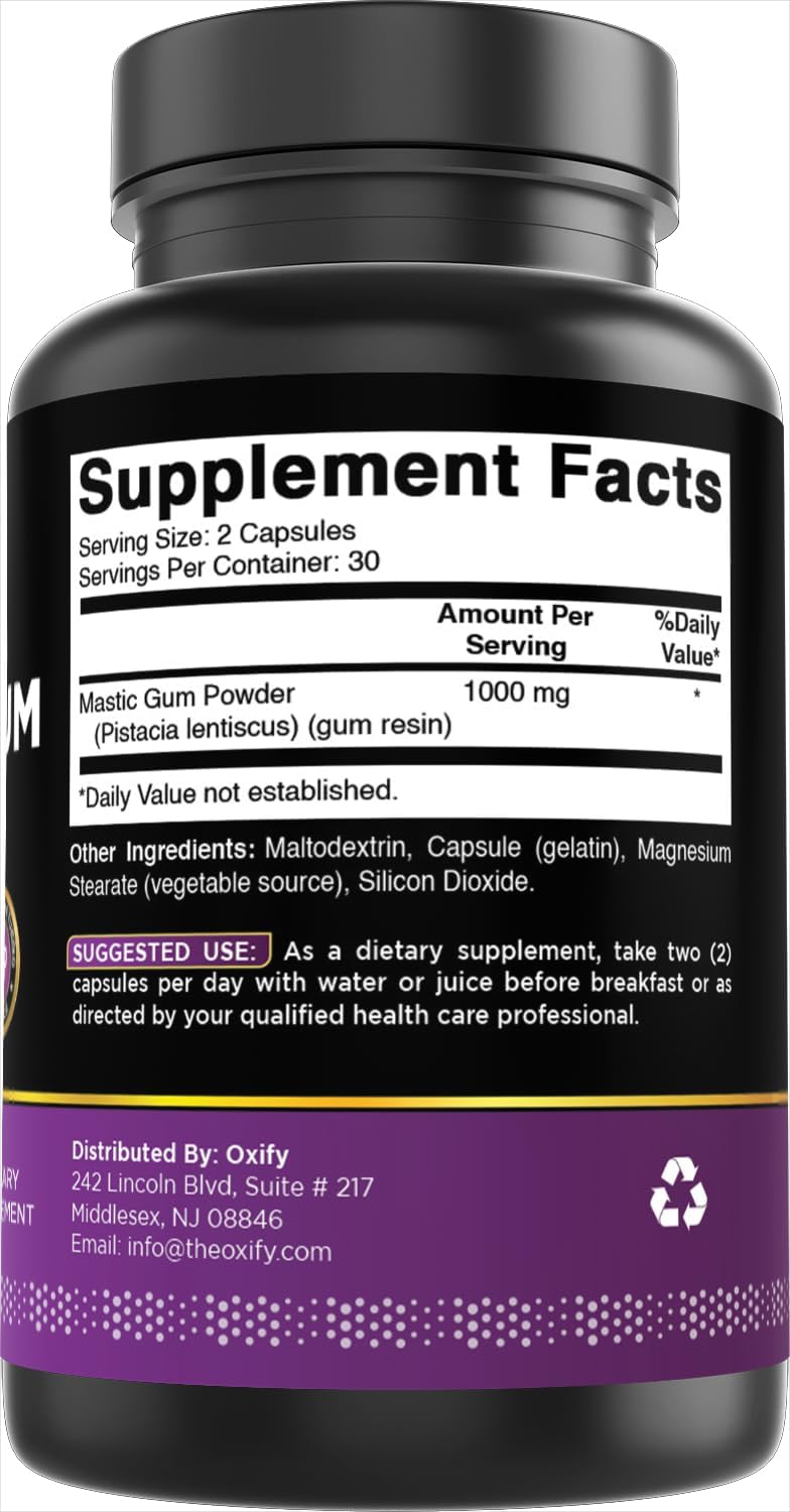 Oxify Mastic Gum 500 mg | 60 Capsules | Gluten-Free, Non-GMO | Supplement Made in USA - Image 6