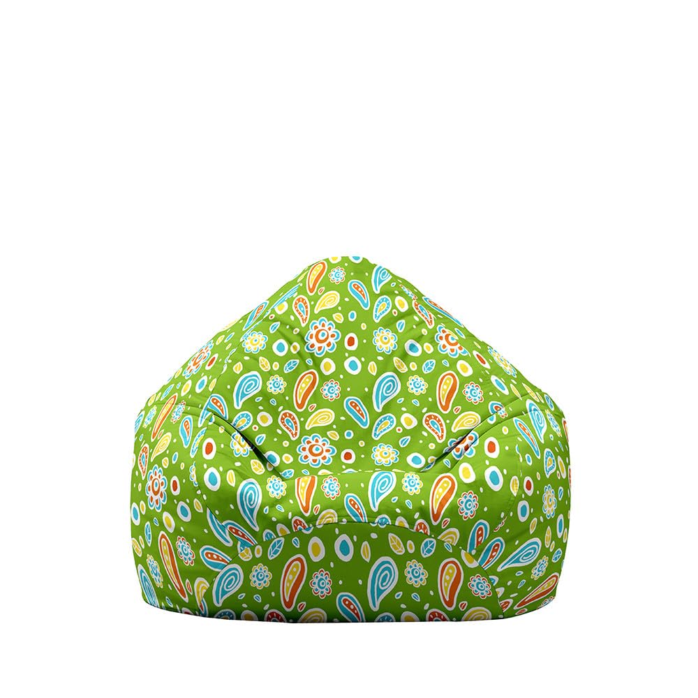 Fodera Per Pouf A Sacco A Forma Di Pera, 70x80 Cm, Verde Scuro. Tessuto Cotone-lino, Con Cerniera. Solo Copertura, Senza Imbottitura.
