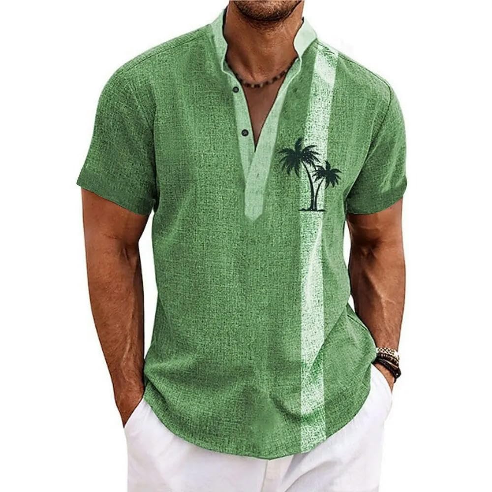Hawaiihemd Männer Hawaiianische Hemden 3D Kokosnussbaumdruckhülle Bluse Beach Für Herrenkleidung