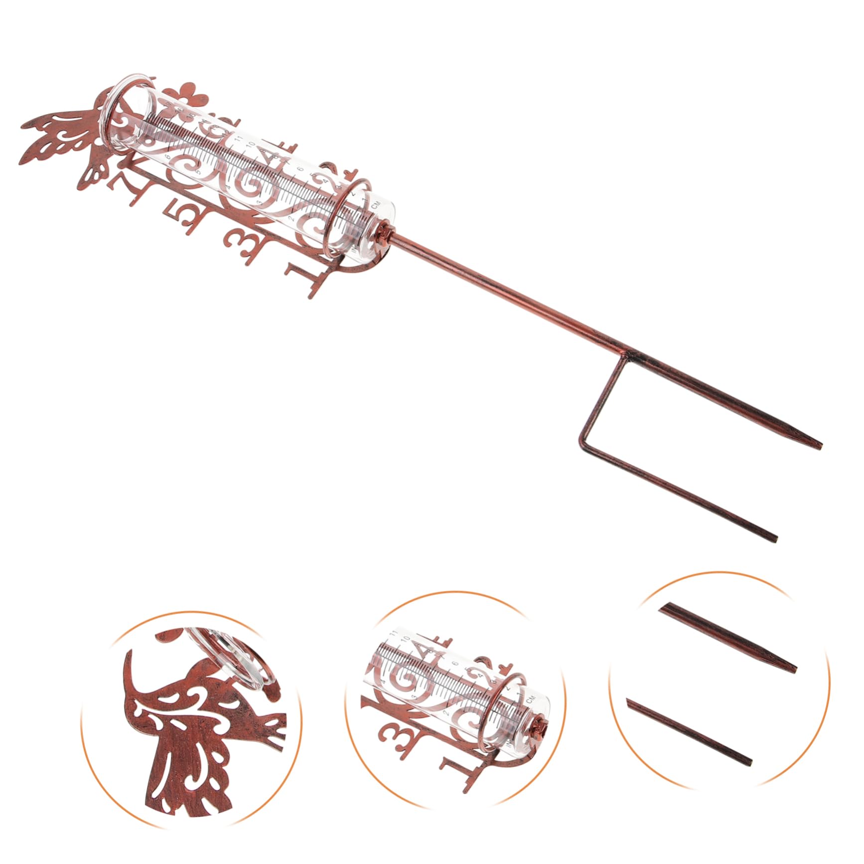 ULTECHNOVO 3stücke Rain Gauge Mit Metallpfahl Digitale Regenmessung Für Garten Präzise Dekoratives Design Für Terrassen Und Hinterhöfe Kapazität