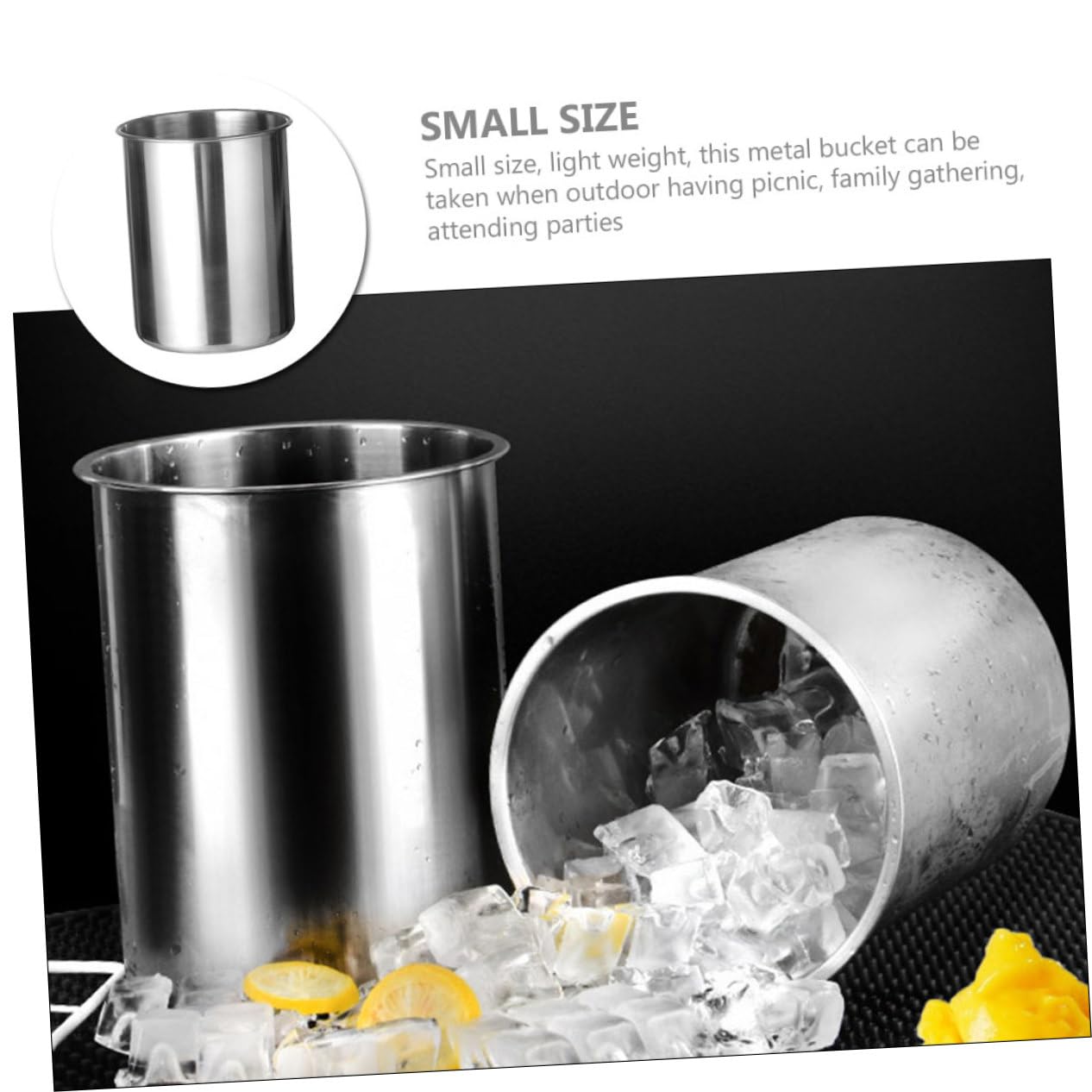 Healifty Cubo de Hielo de Acero Inoxidable para Bar Soporte de Almacenamiento, Ligero y Duradero, Adecuado para Reuniones Familiares y Picnics