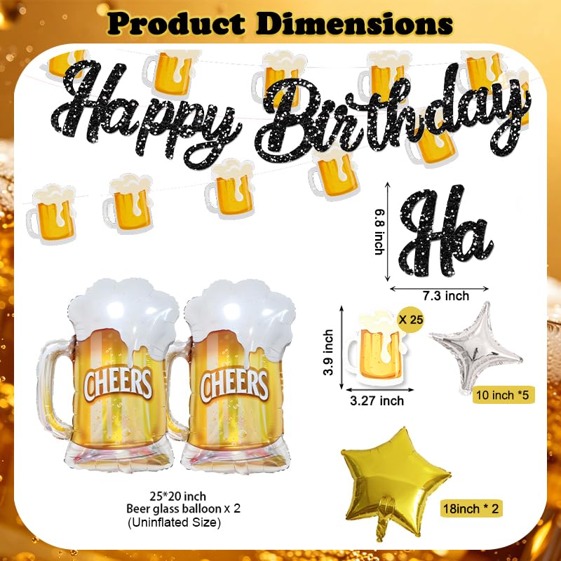 Image of Beer Mug Mylar Balloons Set