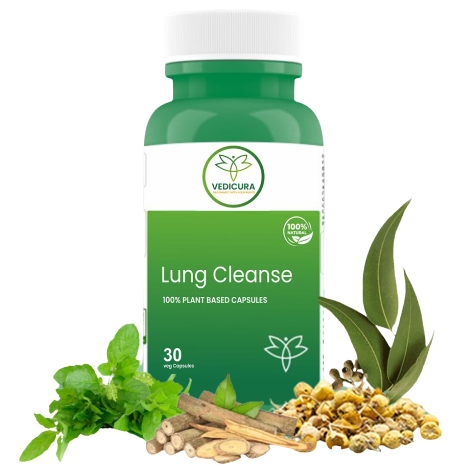 Vedicura Lung Cleanse - Vashaka, Tulsi, Eucalyptus Blend | Herbal Respiratory Support & Lung Detox | Natural Wellness Formula | 30 Vegetarian Capsules - Pack of 1 (B0CRBCFLDW) Amazon Price History, Amazon Price Tracker