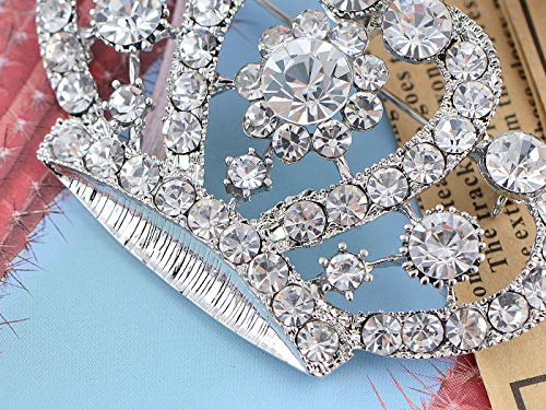 Image of Alilang Amethyst Purple Multi-Colored Crystal Rhinestone Royal Princess Queen Crown Brooch Pin