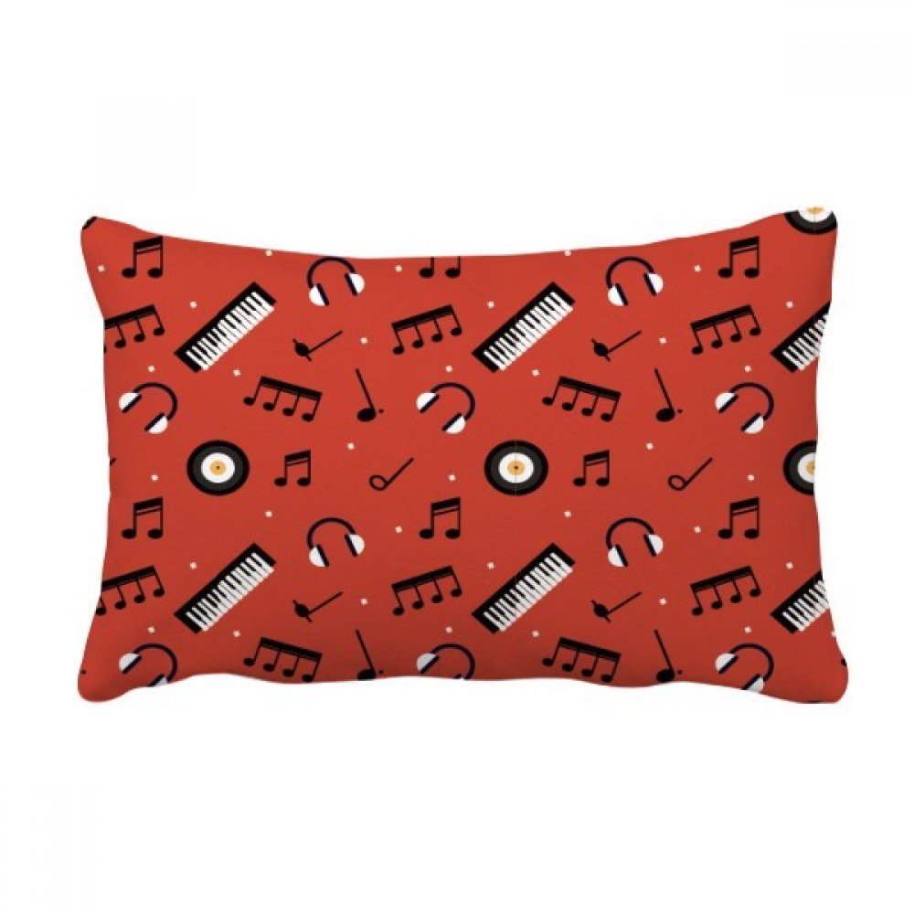 Coussin lombaire noir notes de musique déco canapé salon oreiller lombaire multicolore