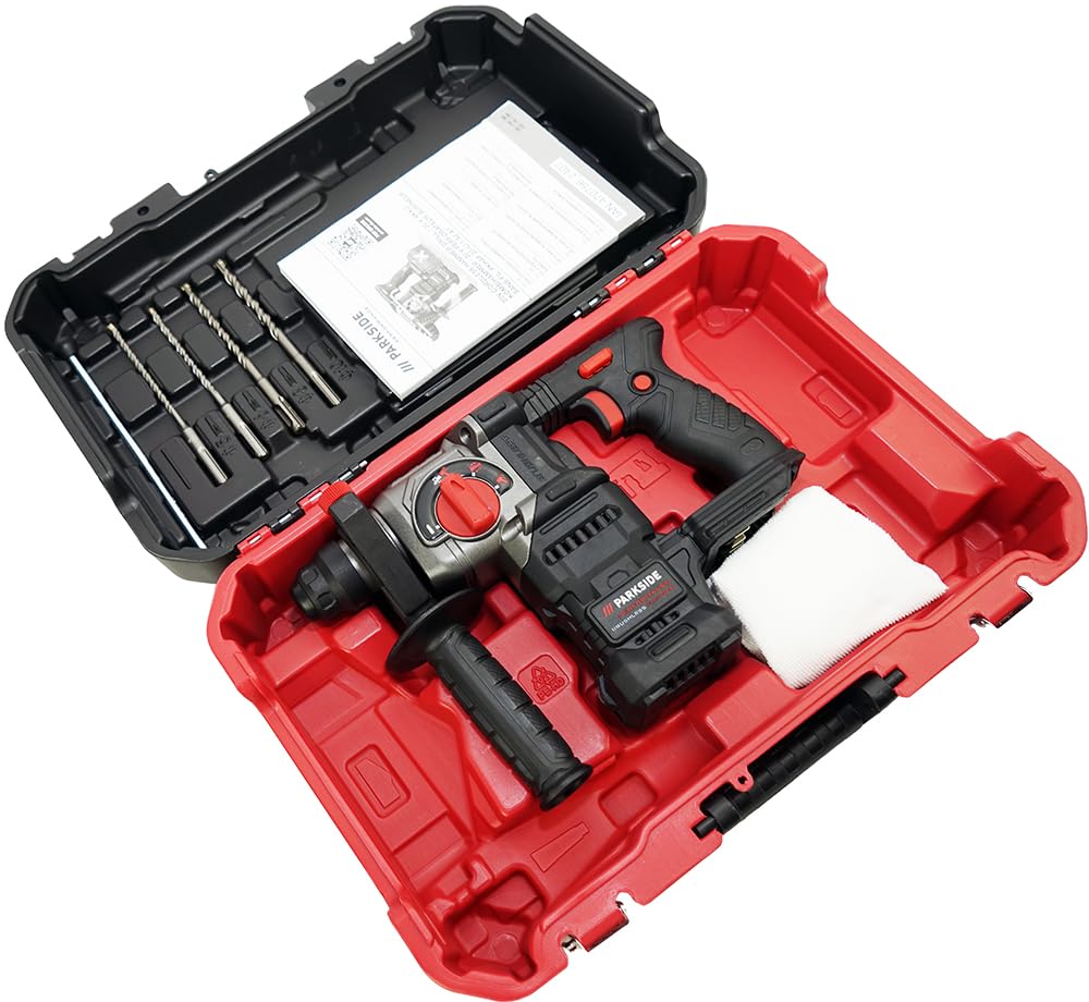 Martillo Perforador SDS+ A Batería Parkside Performance 20V - Solo Maletín, Sin Batería Ni Cargador